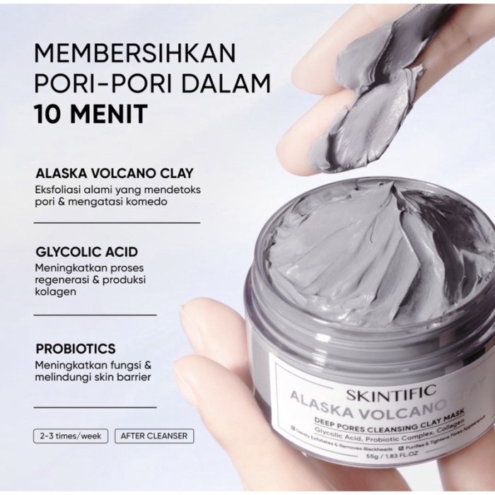 Cek Ingredients Skintific Alaska Vulcano Clay