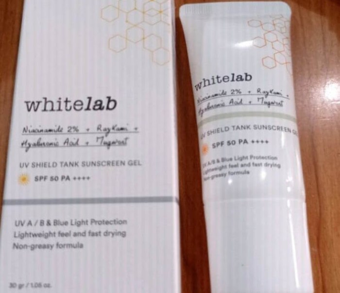 Cek Ingredients Whitelab UV Shield Tank Sunscreen Gel SPF++ PA++++ terbaru