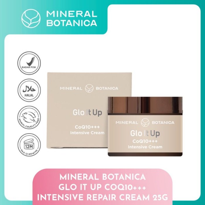 Cek Ingredients Mineral Botanica GLO IT UP COQ10+++ Intensive Cream