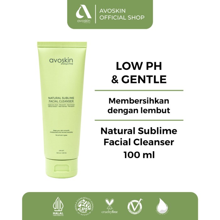 Cek Ingredients Avoskin Natural Sublime Facial Cleanser