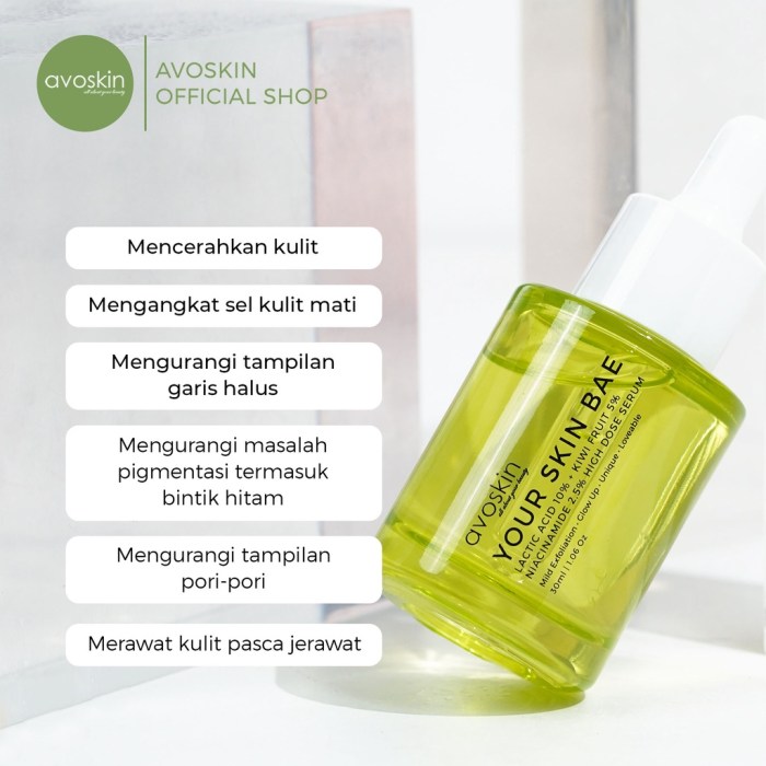 Cek Ingredients Avoskin Your Skin Bae Lactic Acid 10% Serum terbaru