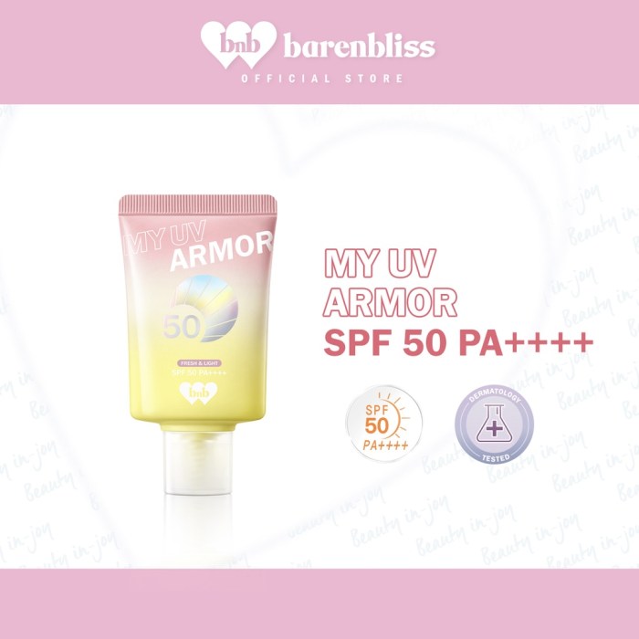 Cek Ingredients BNB Barenbliss My UV Armor SPF 50 PA++++