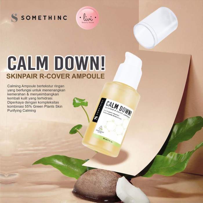 Cek Ingredients Somethinc Calm Down! Skinpair R-Cover Ampoule