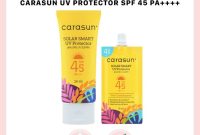 Cek Ingredients Carasun Solar Smart UV Protector SPF 45 PA++++ terbaru