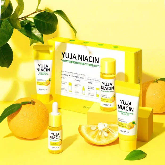 Yuja serum yang blemish niacin kemasan kemasannya kuning berwarna produknya yaitu terang