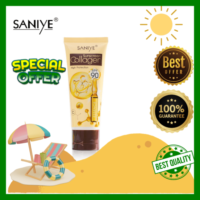 Cek Ingredients Saniye Sunscreen Collagen Whitening Moisturizing High Protection SPF 90+ PA+++ terbaru