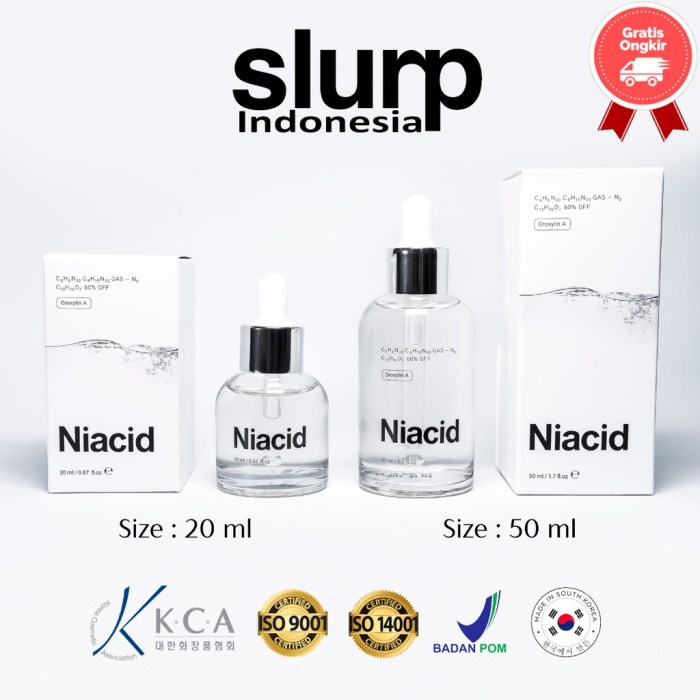 Cek Ingredients Niacid by Slurp Laboratories Korea All in One Face Serum