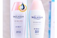 Cek Ingredients Skin Aqua UV Mild Milk SPF 25 PA++ (Tutup Pink)