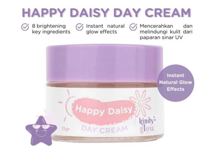 Cek Ingredients Kindy Glow Happy Daisy Day Cream terbaru