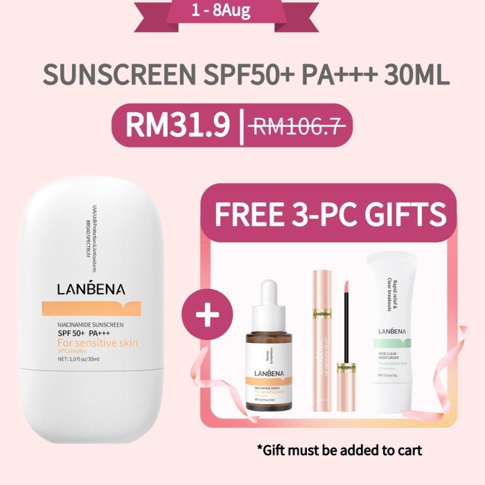 Cek Ingredients Lanbena Niacinamide Sunscreen SPF 50+ PA+++