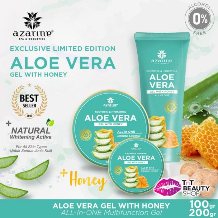 Ingredients Azarine Aloevera Gel with Honey terbaru