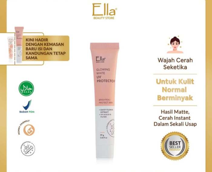 Cek Ingredients Ella Skincare White UV Protector Daisy Glowing Cream SPF 30