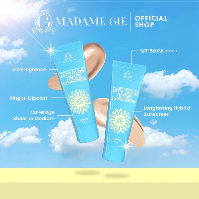 Cek Ingredients Madam Gie Protect Me Let’s Glow Tinted SPF 50 PA++++ terbaru