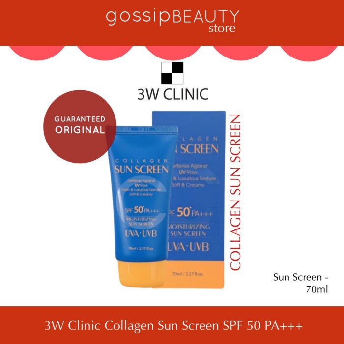 Cek Ingredients 3W CLINIC Collagen SUN SCREEN SPF 50+ PA+++