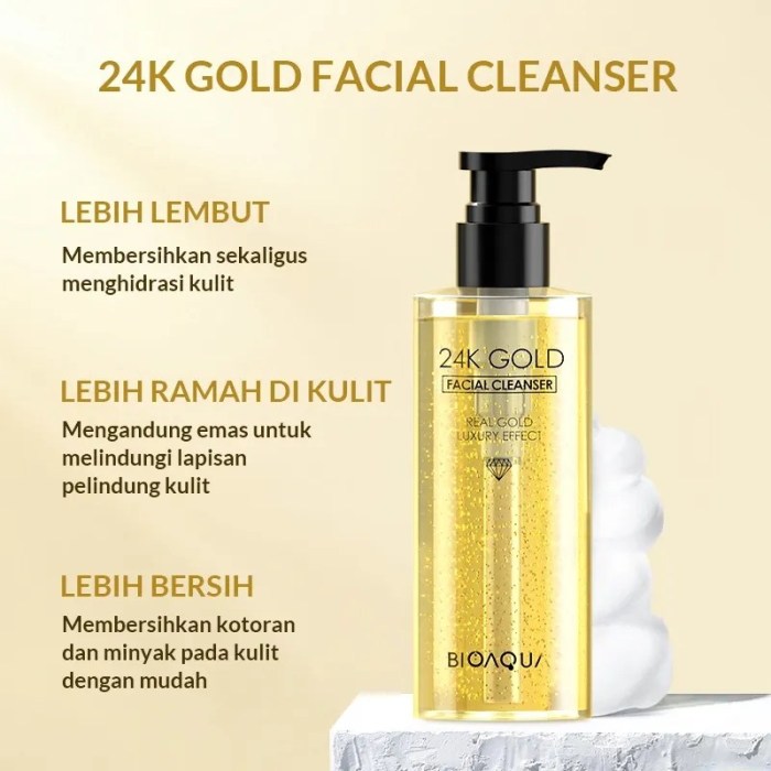 Cek Ingredients BIOAQUA 24K Gold Facial Cleanser