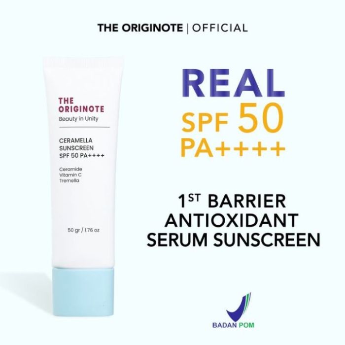 Cek Ingredients The Originote Ceramella Sunscreen SPF 50 PA++++