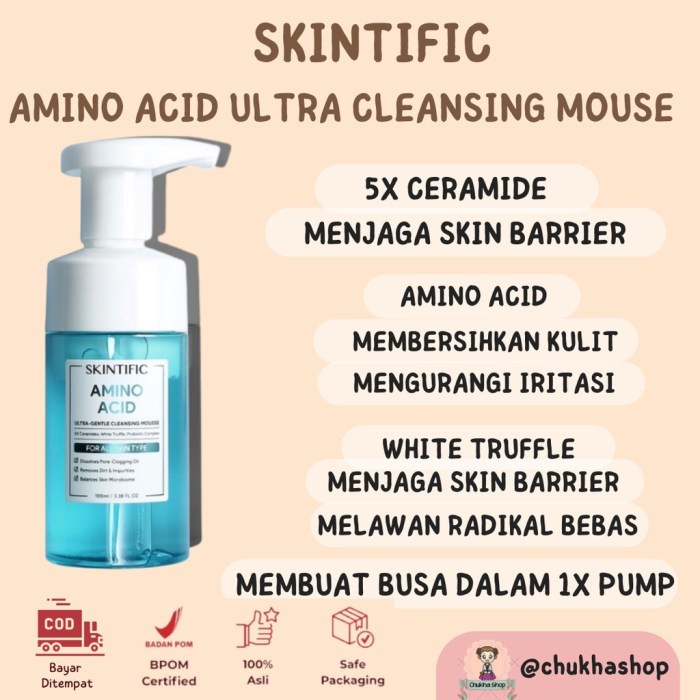 Cek Ingredients SKINTIFIC Amino Acid Ultra Gentle Cleansing Mousse