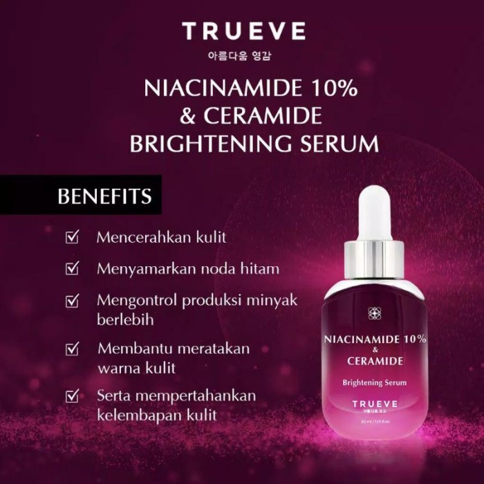 Cek Ingredients Trueve Niacinamide & Ceramide Brightening Serum