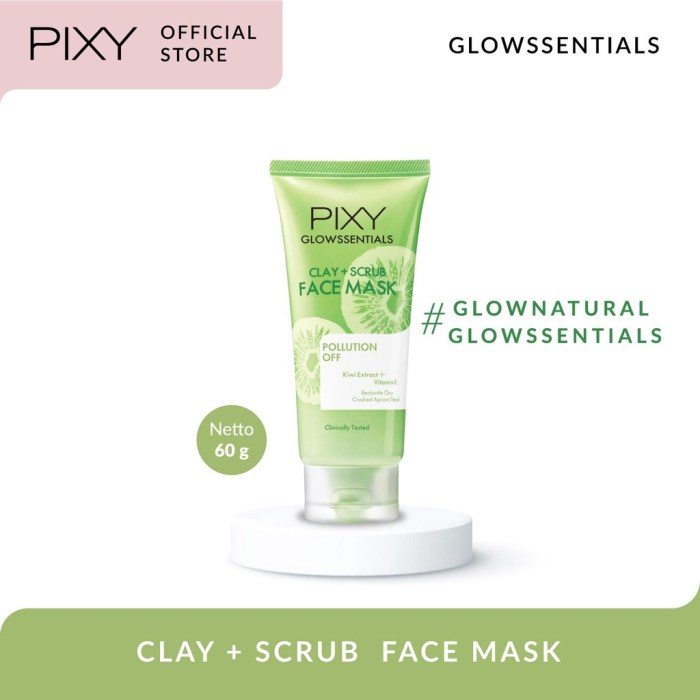 Cek Ingredients Pixy Glowssential Clay + Scrub Face Mask