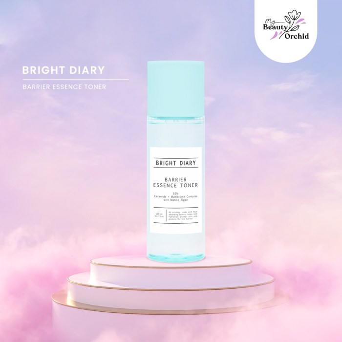 Cek Ingredients Bright Diary Essence Toner Ceramide + Multibiome Complex With Marine Algae