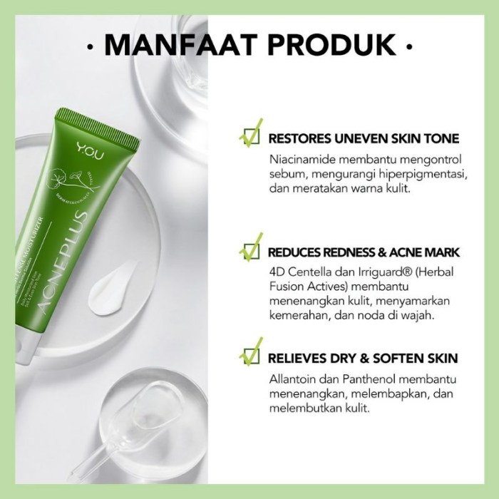 Cek Ingredients YOU Acneplus Skin Defense Moisturizer Cream terbaru