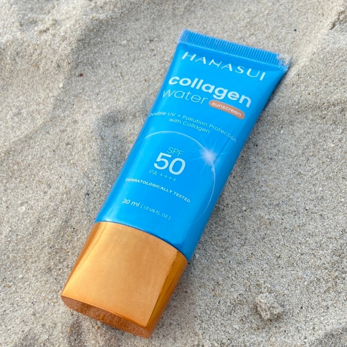 Cek Ingredients Hanasui Collagen Water Sunscreen SPF 50 PA++++ terbaru