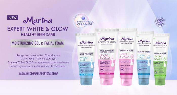 Cek Ingredients Marina Expert White & Glow Whip Facial Foam  Hydra Lock