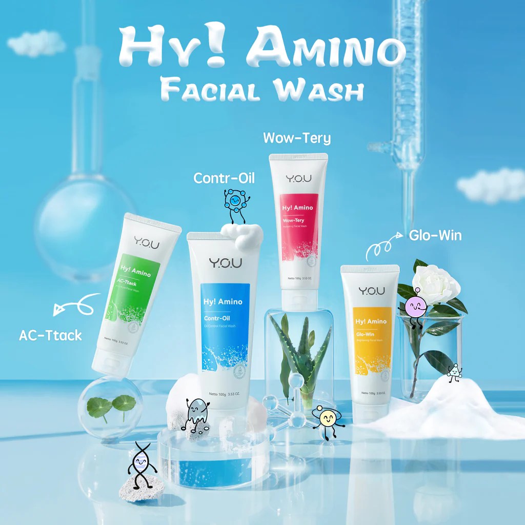 Cek Ingredients YOU Hy! Amino AC-Ttack Anti-Acne Facial Wash terbaru