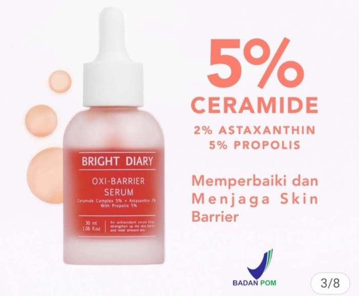 Cek Ingredients Bright Diary Acne Serum 2.0 (2% Salicylic acid + 5% panthenol + 5% Mugwort)