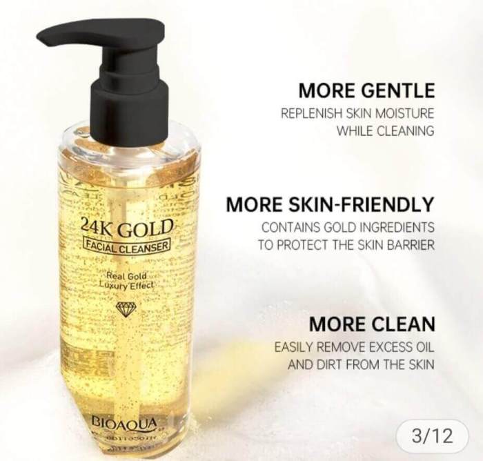 Cek Ingredients BIOAQUA 24K Gold Facial Cleanser