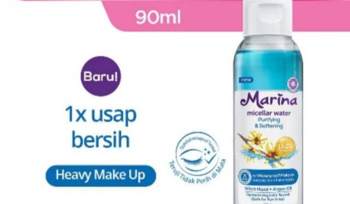 Cek Ingredients Marina Micellar Water Purifying and Softening