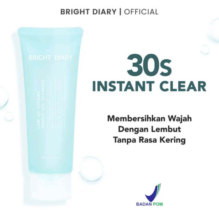 Cek Ingredients Bright Diary Low pH Ceramic Gentle Gel Cleanser