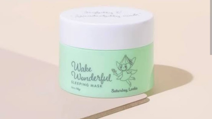 Cek Ingredients Saturday Looks Wake Wonderful Sleeping Mask