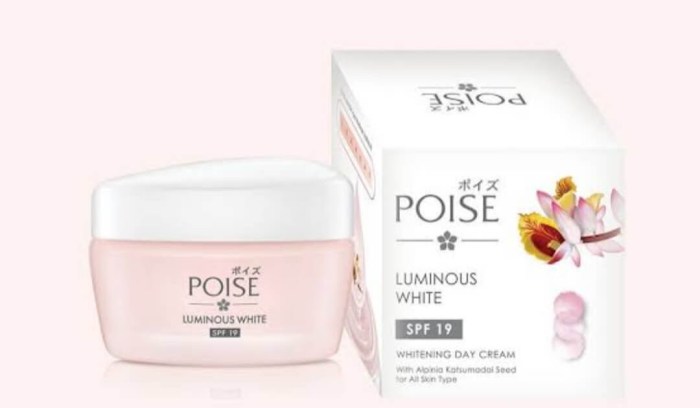 Cek Ingredients POISE Luminous White SPF 19 PA++ Whitening Day Cream