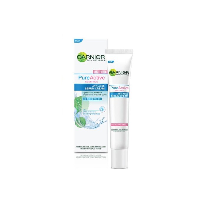 Ingredients Garnier Pure Active Sensitive Anti Acne Serum Cream