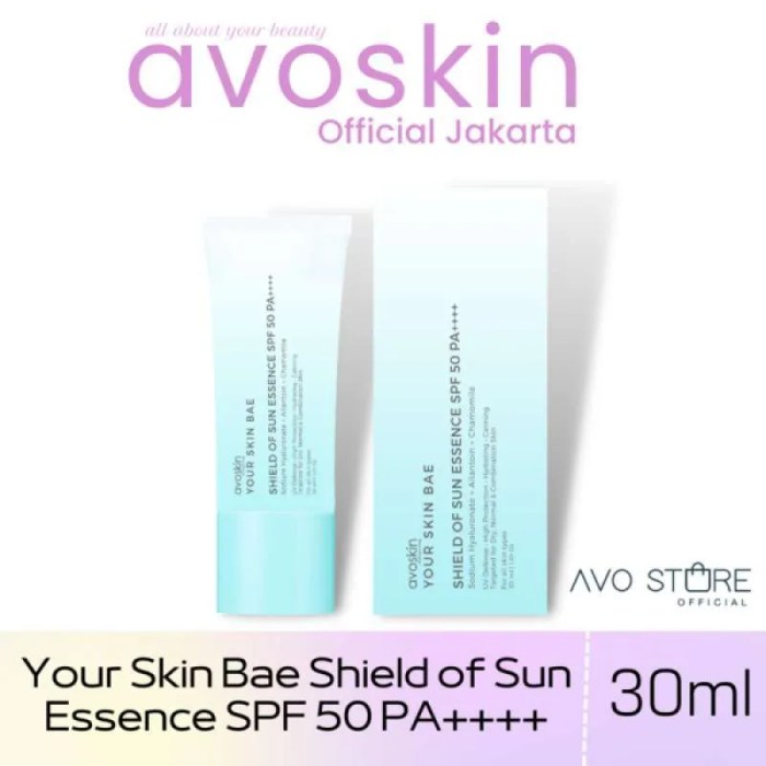 Cek Ingredients Avoskin Your Skin Bae Shield of Sun Essence SPF 50 PA++++