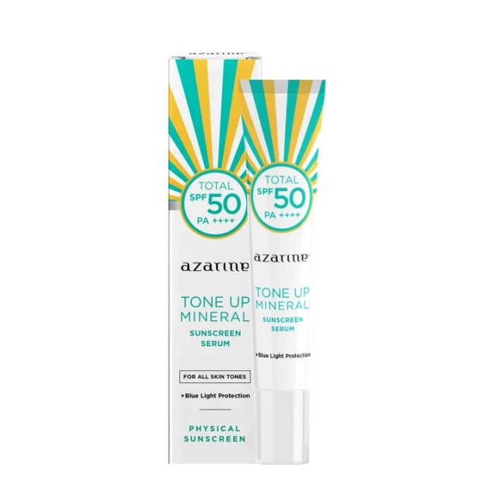 Cek Ingredients Azarine Tone Up Mineral Sunscreen Serum SPF 50 PA++++