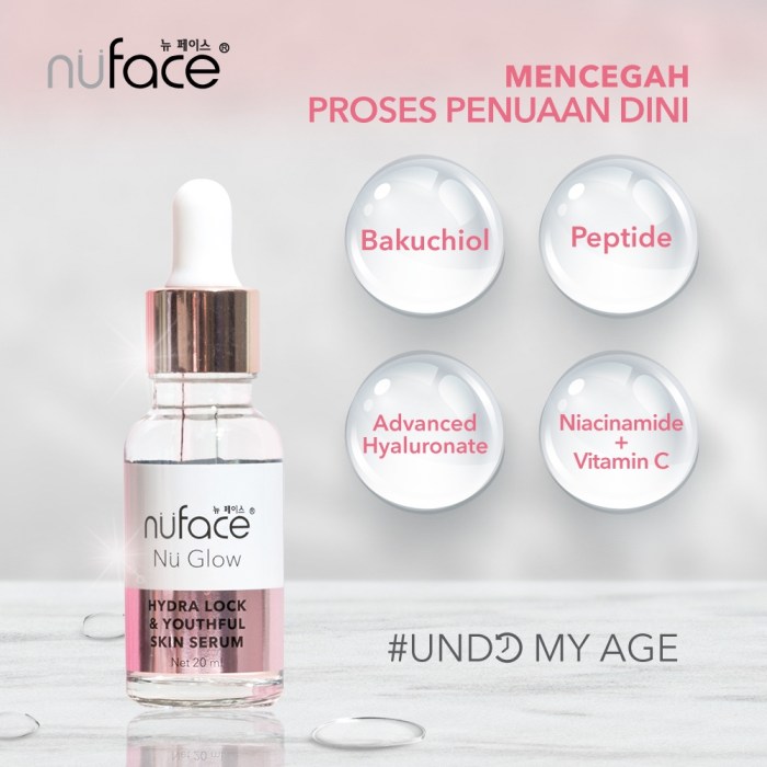 Cek Ingredients Nuface Nu Glow Hydra Lock & Youthful Skin Serum ( Serum Anti Aging )