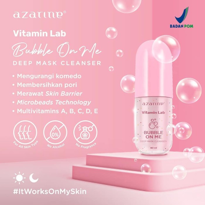 Cek Ingredients Azarine Bubble On Me Deep Mask Cleanser terbaru