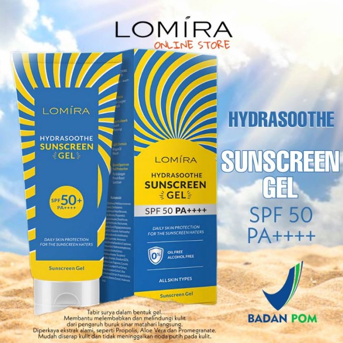 Cek Ingredients LOMIRA SUNSCREEN GEL SPF 50 PA++++