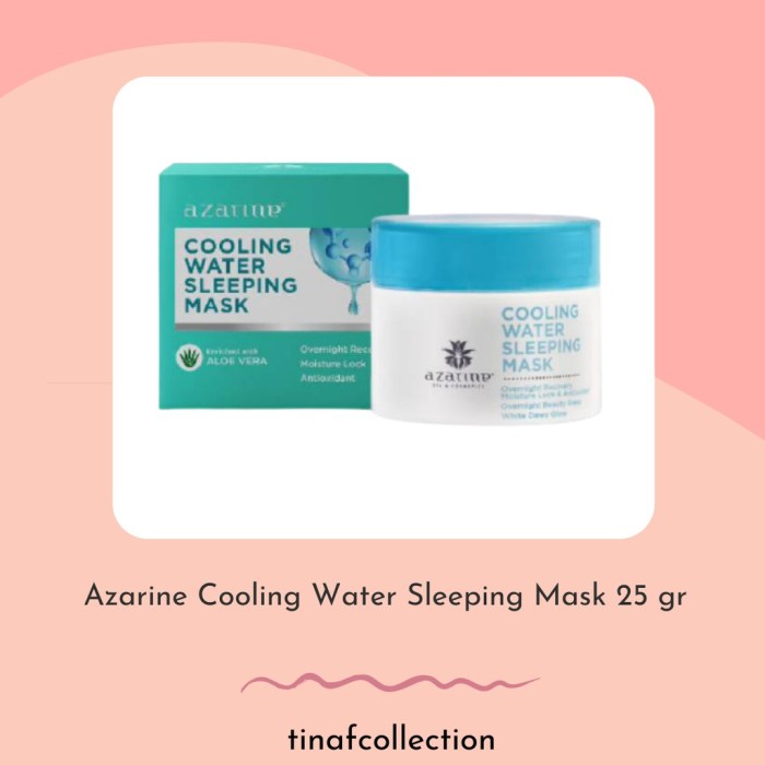 Mengulik Ingredients Azarine Sleeping Mask terbaru