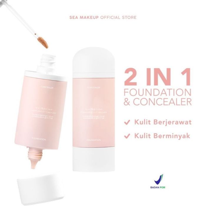 Cek Ingredients Sea Makeup Acne High Cover Foundation & Concealer