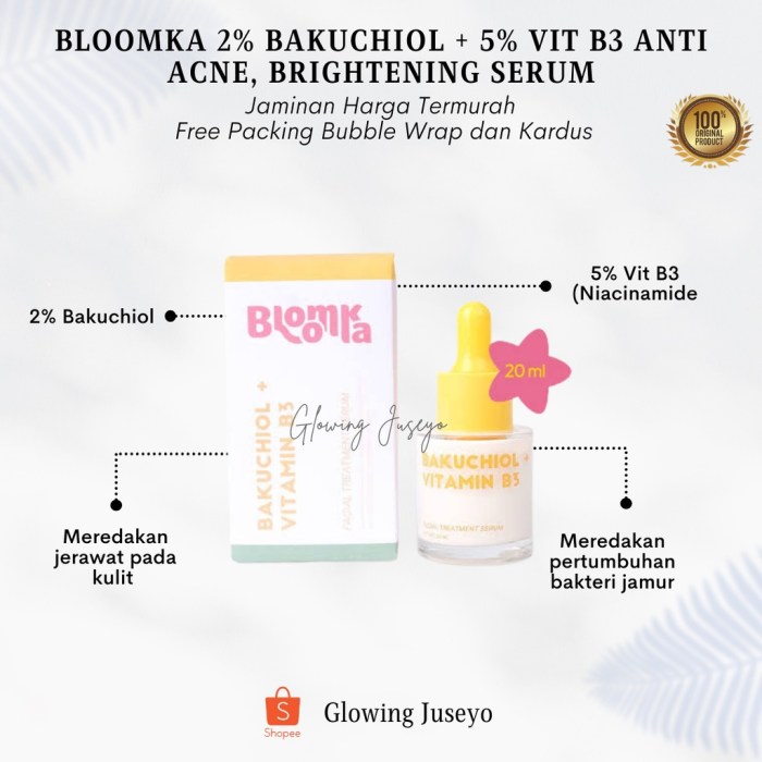 Cek Ingredients Bloomka Bakuchiol+Vitamin B3 Facial Treatment Serum