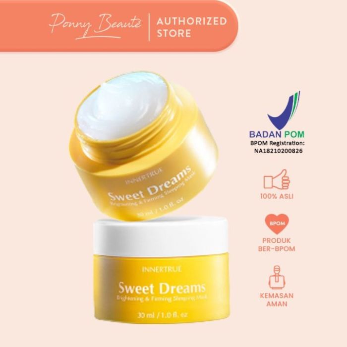 Cek Ingredients Innertrue Sweet Dreams Brightening & Firming Sleeping Mask