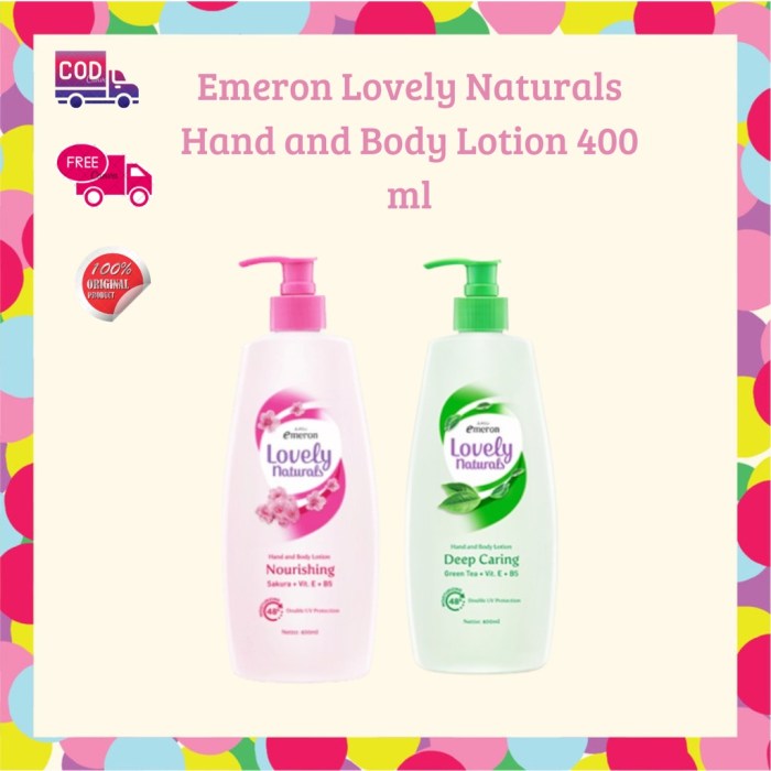 Cek Ingredients Emeron Lovely Naturals Greentea Hand Body Lotion