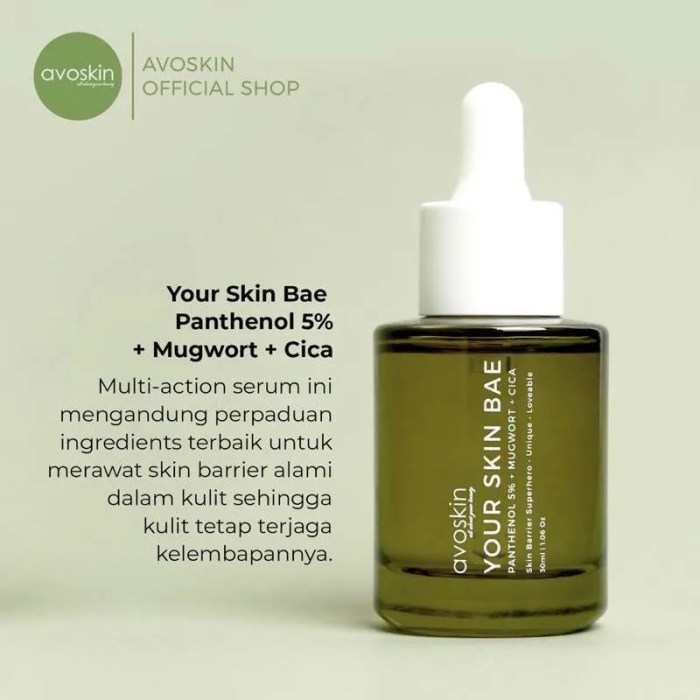 Cek Ingredients Avoskin Your Skin Bae Panthenol 5% Mugwort Cica Serum