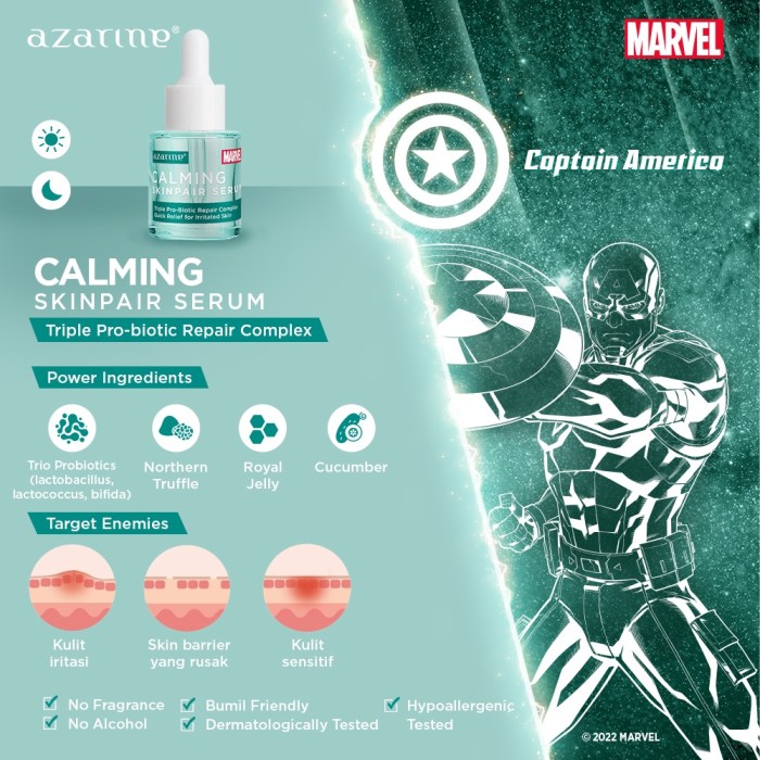 Cek Ingredients Azarine MARVEL Calming Skinpair Serum