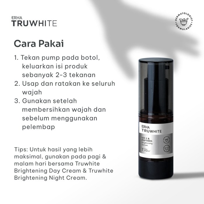 Cek Ingredients ERHA Truwhite Vitamin C & Peptide Brightening Serum