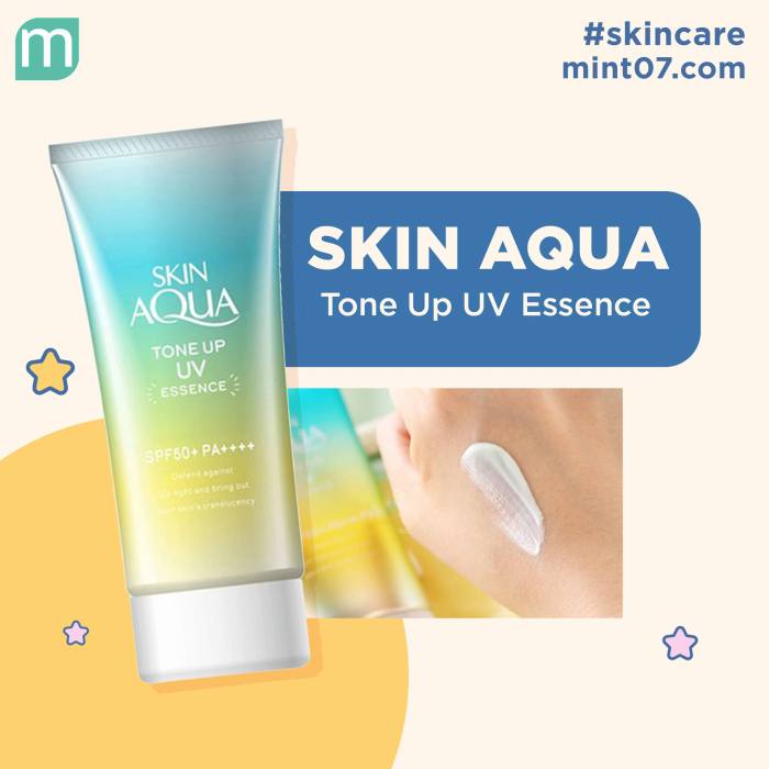 [Update] Cek Ingredients Skin Aqua Tone Up Essence Mint Green SPF 50+ PA++++