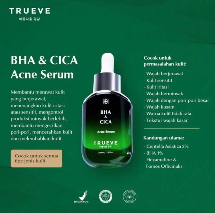 Cek Ingredients 2Beaute BHA & Cica Acne Serum